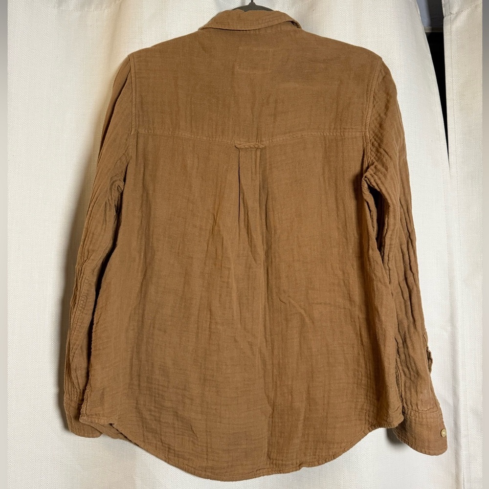 Rails Oversized Button Up Ellis Gauze Shirt in Toasted Coconut Tan Brown Small - Picture 5 of 11